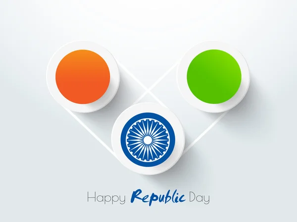 Glossy buttons for Indian Republic Day celebration. — Stock Vector