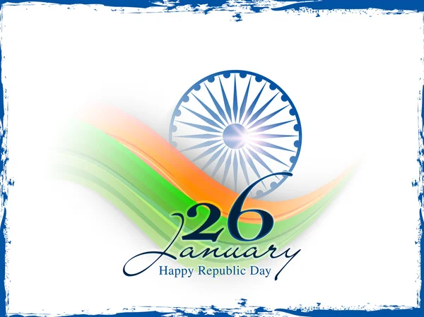 Celebración del Día de la República India con Ashoka Rueda y olas . — Archivo Imágenes Vectoriales