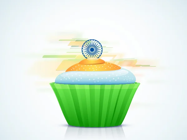Trikolorní košíček pro indické republiky den oslav. — Stockový vektor