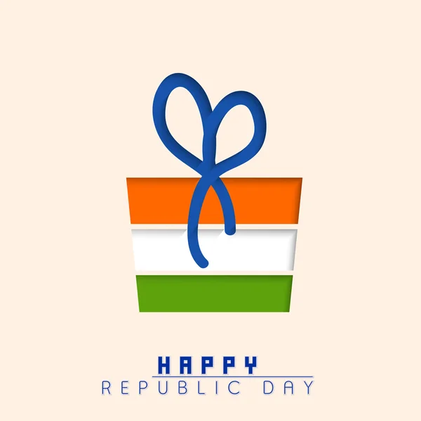 Celebración del Día de la República India con caja regalo . — Archivo Imágenes Vectoriales