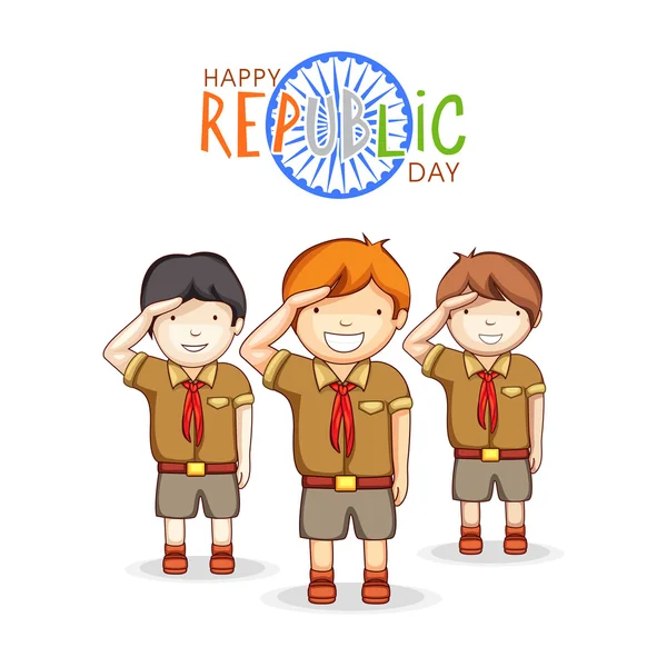 Indian Republic Day celebration with cute kids. — Stock Vector