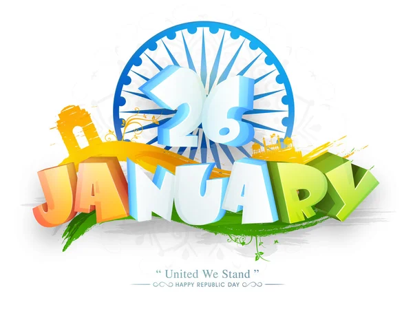 Diseño de póster o pancarta para la celebración del Día de la República India . — Vector de stock
