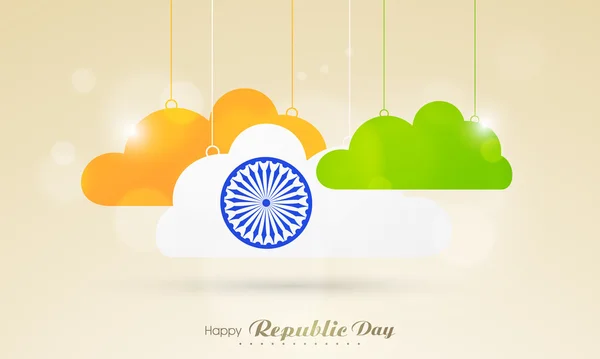 Fête de la République indienne avec roue ashoka . — Image vectorielle