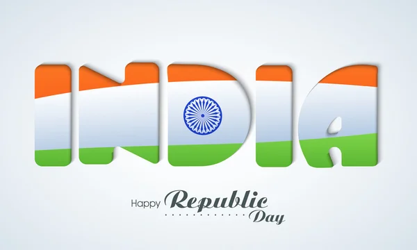 Εορτασμός ημέρας Happy ινδική δημοκρατία με κομψό κείμενο. — Διανυσματικό Αρχείο