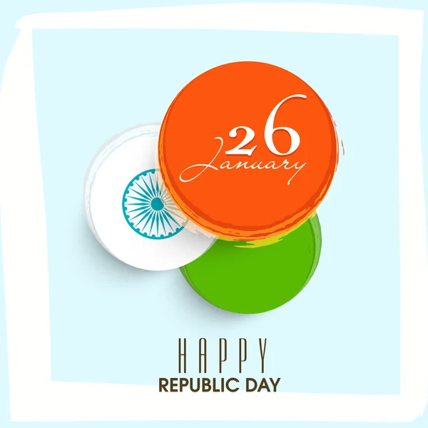 Tricolor diseño pegajoso para la celebración del Día de la República India . — Vector de stock