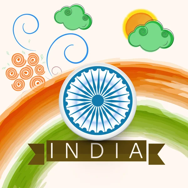 Celebración del Día de la República India con rueda de ashoka . — Archivo Imágenes Vectoriales