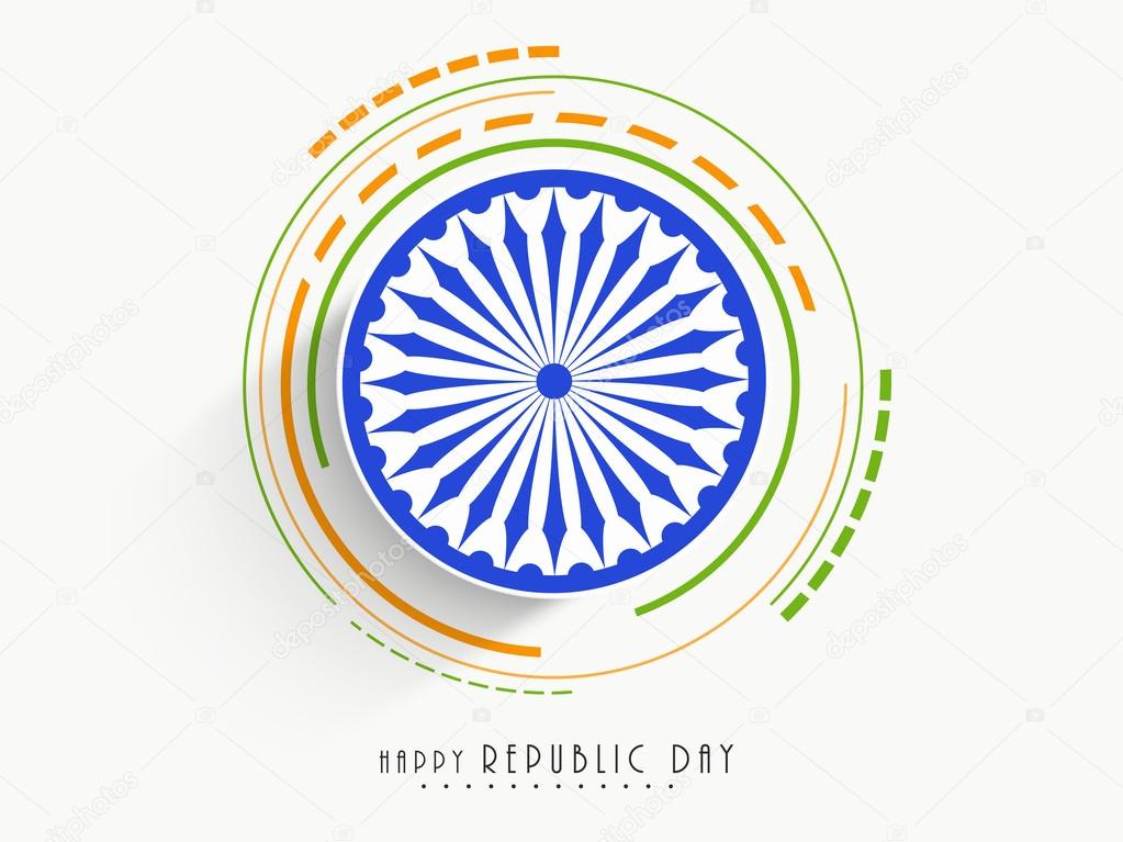 Sticker with Ashoka Wheel for India Republic Day.