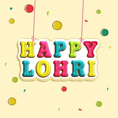 Poster veya afiş için mutlu Lohri kutlama.