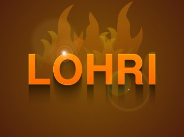 Posteri veya başlığı Punjabi festival, mutlu Lohri kutlama için.