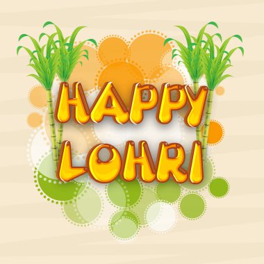 Şeker kamışı ile Punjabi festival, mutlu Lohri kutlama.