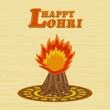 Punjabi festival, mutlu Lohri celebrati için tebrik kartı tasarımı