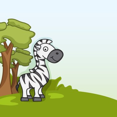 Şirin komik zebra kavramı.