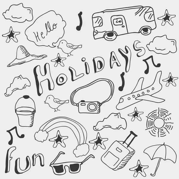 Begreppet holiday doodles. — Stock vektor