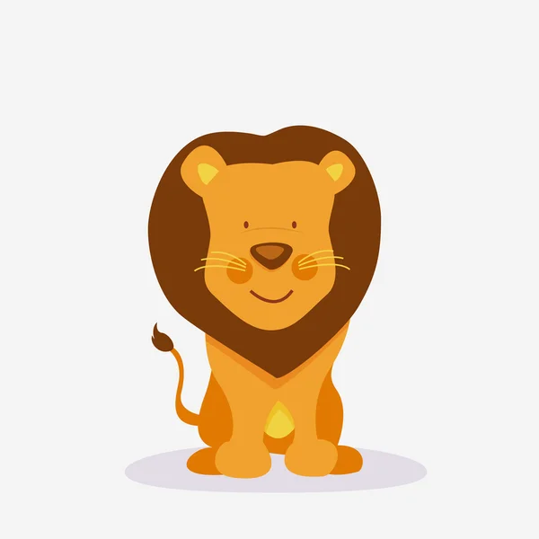 Funny cute lion cartoon. — Stock Vector