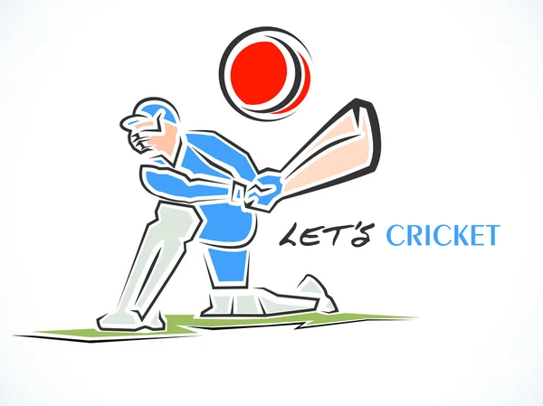 Cricket sport koncept med slagman. — Stock vektor