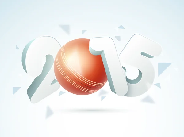3D-tekst 2015 met bal voor Cricket. — Stockvector