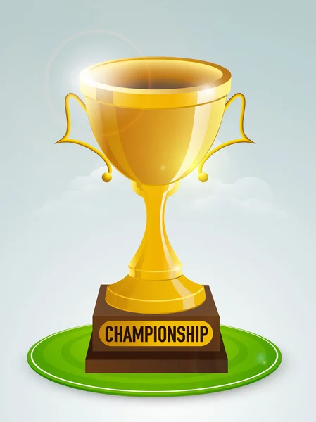 Golden trophy for Cricket Championship. — Stock Vector