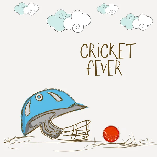 Batsman helmet with ball for Cricket Fever. — Stock Vector