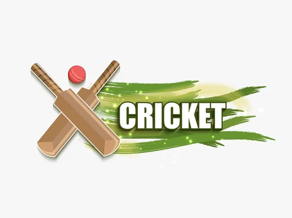 Concept sportif de cricket avec chauves-souris et ballon . — Image vectorielle