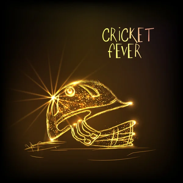 Casque doré pour Fièvre de cricket . — Image vectorielle