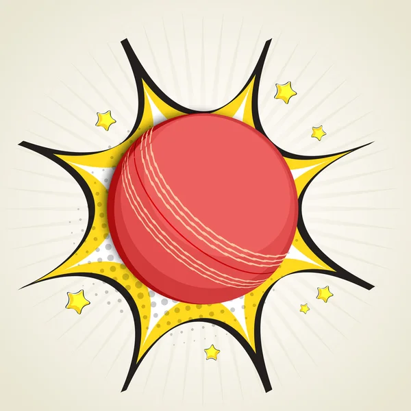 Cricket sport concept met bal. — Stockvector