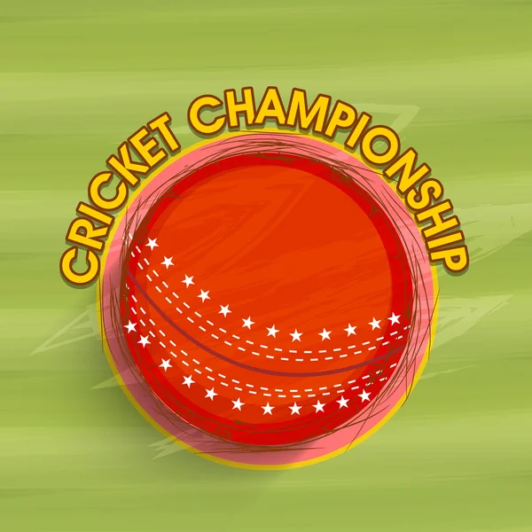 Roter Ball für Cricket-Meisterschaft. — Stockvektor