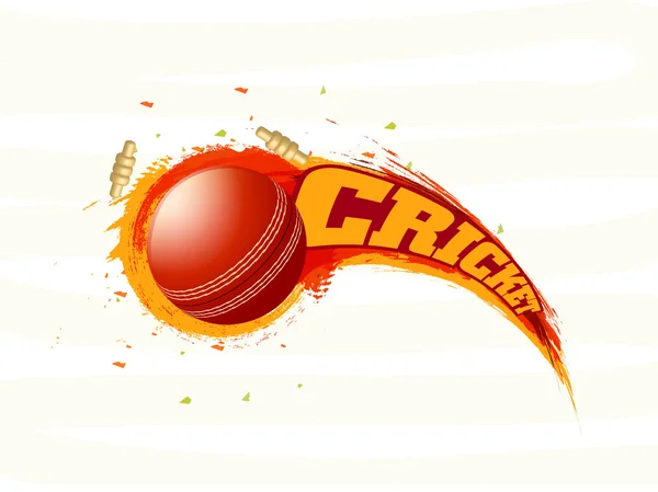 Shiny red ball for Cricket. — Stock Vector