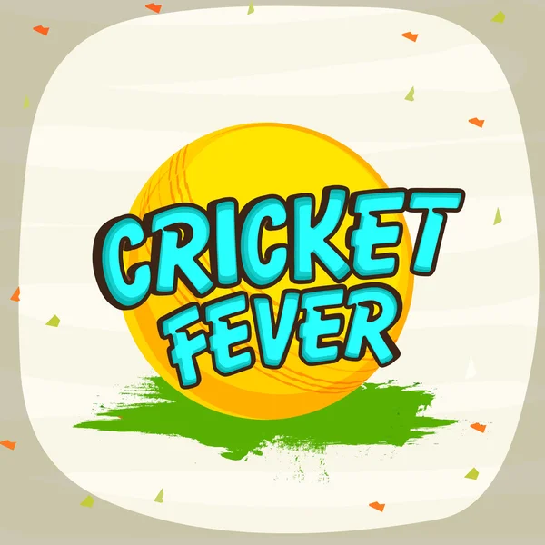 Gelber Ball für Cricket-Sportkonzept. — Stockvektor