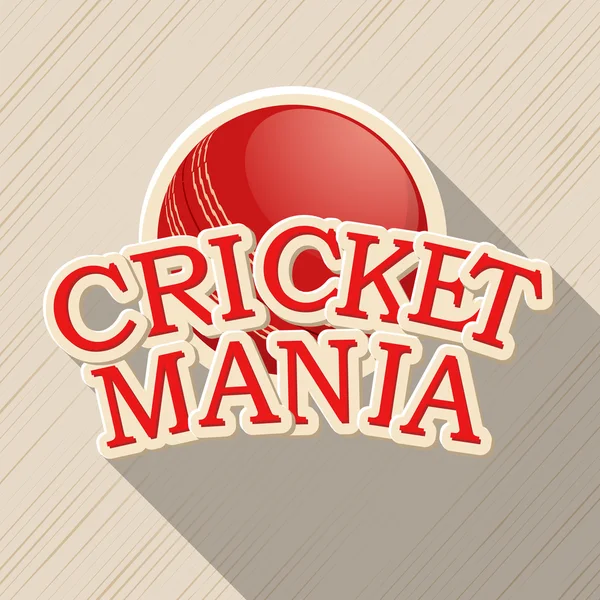 Röda bollen för Cricket Mania. — Stock vektor