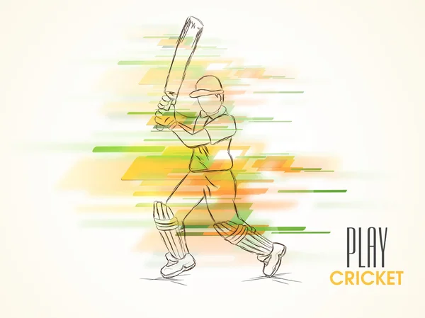 Cricket conceito de esportes com batedor . —  Vetores de Stock