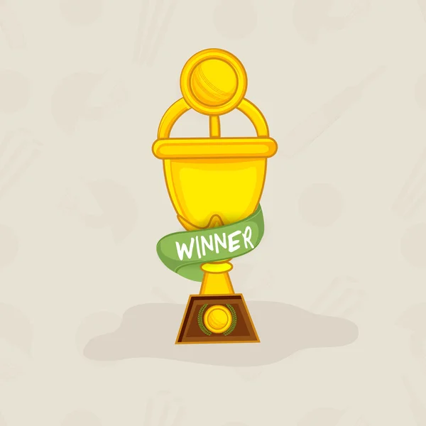 Gyllene vinnande trophy för Cricket. — Stock vektor