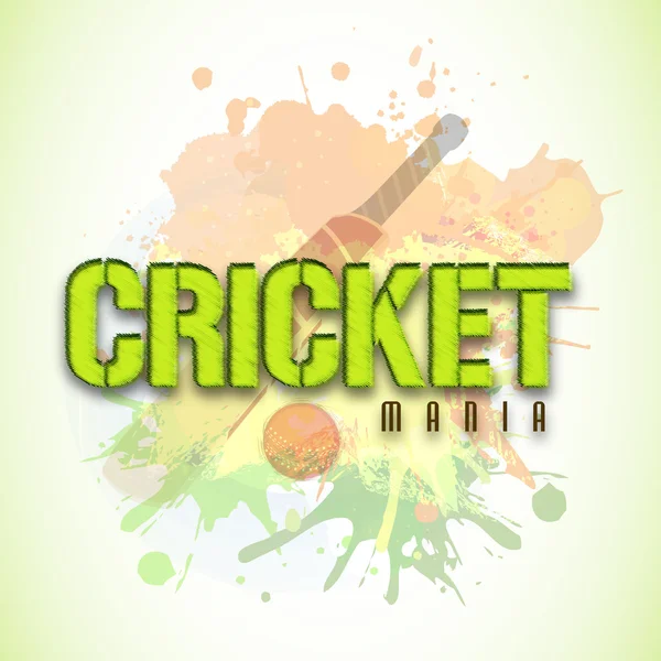 Poster ou bannière design pour Cricket Mania . — Image vectorielle