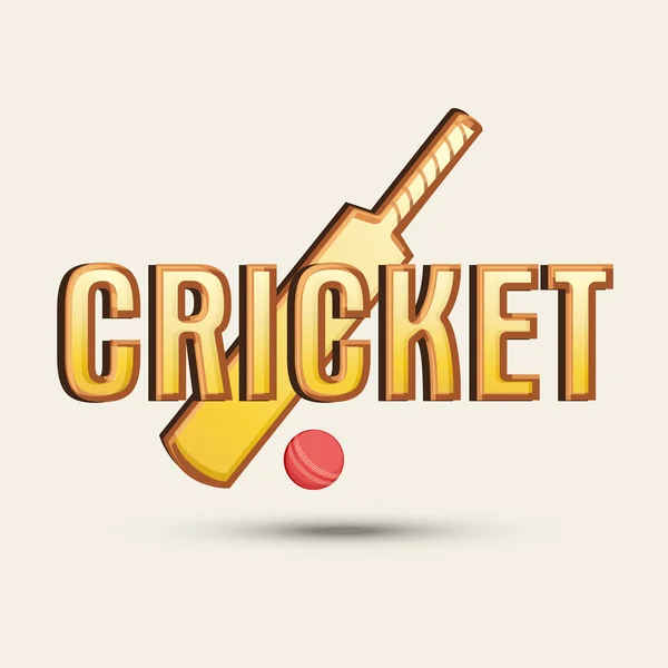 Cricket conceito de esportes com morcego e bola . — Vetor de Stock