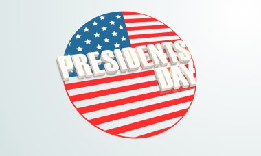 3d metin ile Amerikan başkanları günü kutlama.