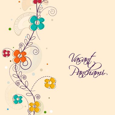 Greeting card for Happy Vasant Panchami celebration. clipart
