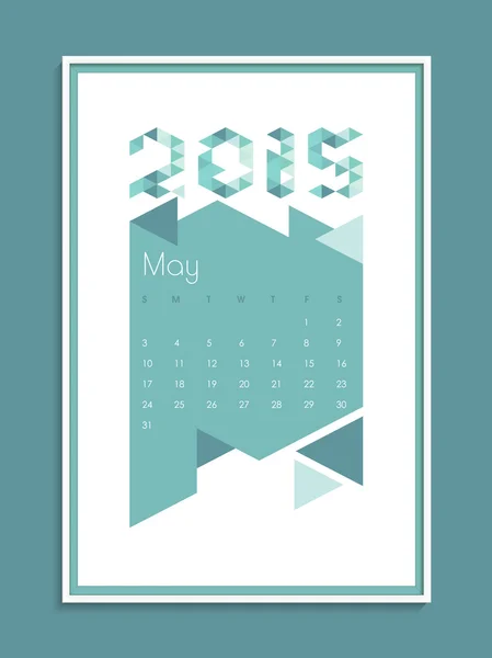 Monthly calendar of May for New Year 2015. — Stock Vector