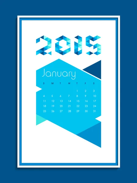 Calendario mensual para la celebración del Feliz Año Nuevo 2015 . — Archivo Imágenes Vectoriales