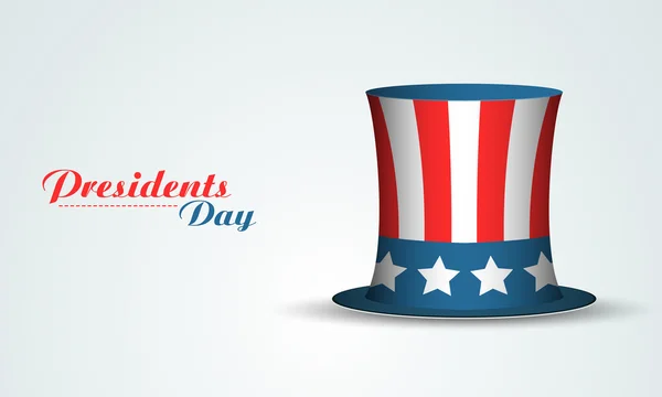 USA flag color hat for Presidents Day celebration. — Stock Vector