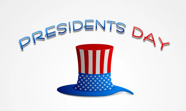 Celebración del Día de los Presidentes Americanos con sombrero . — Vector de stock