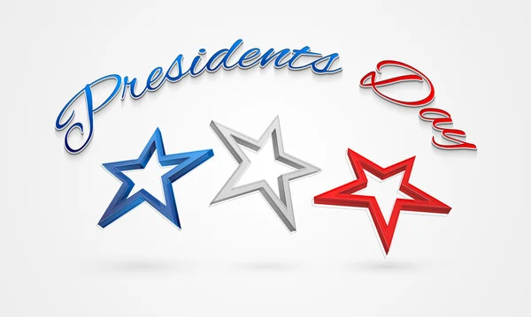 Estrellas 3D para la celebración del Día de los Presidentes Americanos . — Vector de stock