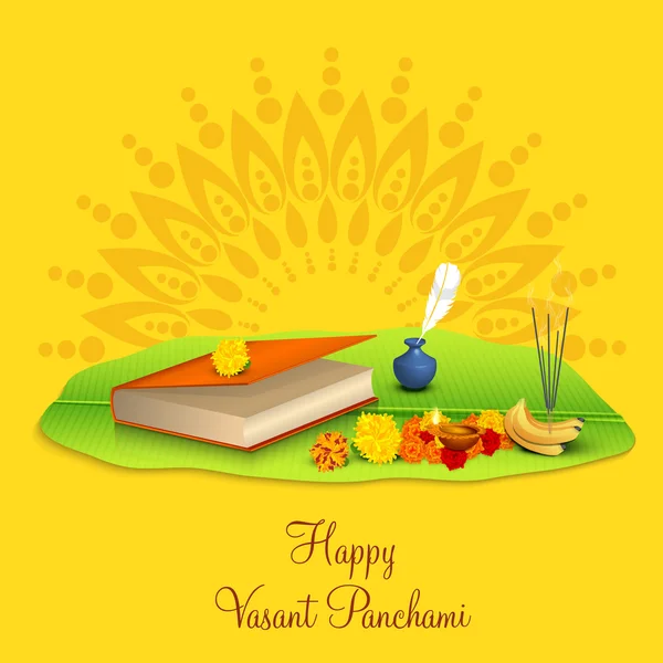 Hindu religion festival, Vasant Panchami celebration concept. — Stock Vector