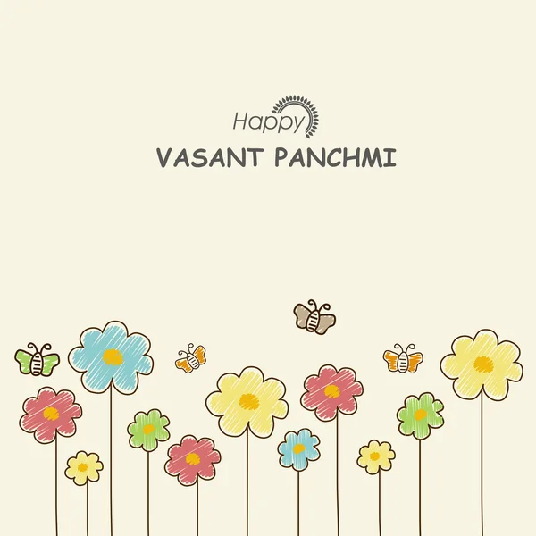 Happy Vasant Panchami festival celebration koncept. — Stock vektor