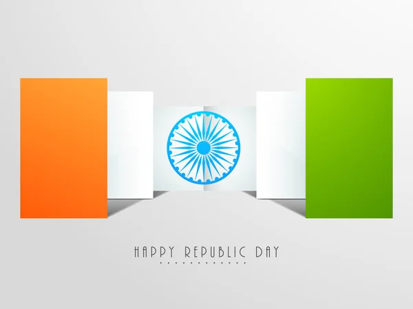 Celebración del Día de la República India con tablas tricolor . — Vector de stock