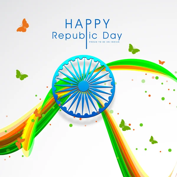 Ευχετήρια κάρτα για το σχεδιασμό για εορτασμό ημέρα Δημοκρατίας ινδική. — Διανυσματικό Αρχείο