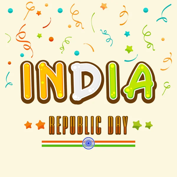 인도 공화국 기념일 축 하에 대 한 인사말 카드 디자인. — 스톡 벡터