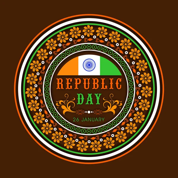 Etiqueta engomada o diseño de etiqueta para la celebración del Día de la República India . — Vector de stock