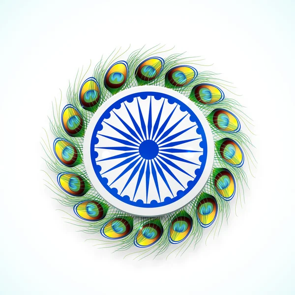 Celebração do Dia da República Indiana com roda de ashoka . —  Vetores de Stock