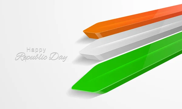 Feliz celebración del Día de la República India con la flecha brillante 3d . — Vector de stock