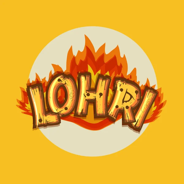 Sticker of etiket voor Punjabi festival, lohri viering. — Stockvector