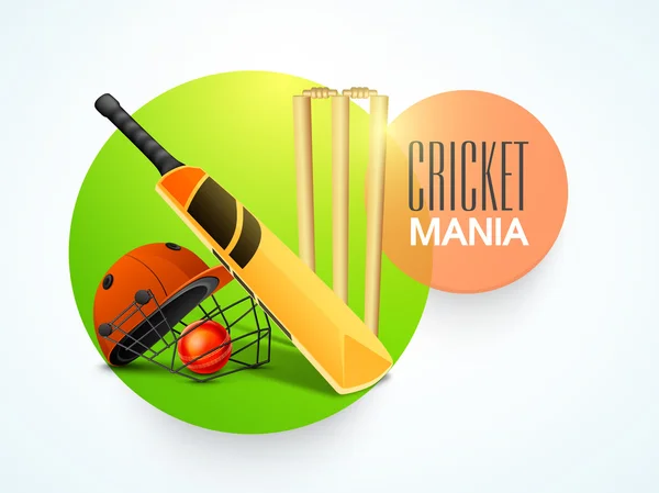 Sticky design for Cricket Mania. — Stock Vector